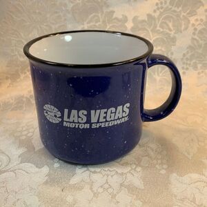 Las Vegas Motor Speedway Raceway Blue White Speckled 16 Ounce Collector Mug Used